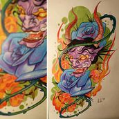 Mascara color. Ilustração tradicional projeto de Reisei Kun - 16.07.2017