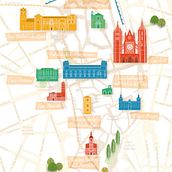 Mapa turístico ilustrado de León. Projekt z dziedziny Projektowanie graficzne użytkownika Ángel de Marcos López - 01.07.2020