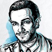 Retrato Charlie Cancino. Design, and Traditional illustration project by Roberto Soriano - 07.24.2017