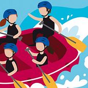 Ilustración-Mapa / RAFTING PARC. Un proyecto de Ilustración tradicional e Ilustración vectorial de Silvia Sanmiquel - 01.04.2017