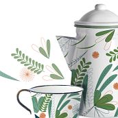 Diseño de Pattern para juego de café. Pattern Design, Design, and Traditional illustration project by María Calzadilla - 08.08.2017