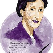 Retrato Virginia Wolf. Een project van  Beeldende kunst y Traditionele illustratie van Mónica Jiménez Art - 12.08.2017