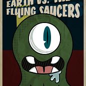 Poster vintage  Earth vs. the Flying Saucers. Un proyecto de Cine, Diseño, Ilustración tradicional e Ilustración vectorial de Perla Rivas - 13.08.2017