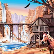 Pintura mural digital para parque acuático en Palma de Mallorca. Un progetto di Illustrazione tradizionale di Carlos Venturelli - 12.05.2014