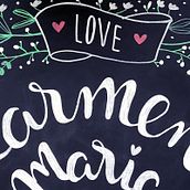 Pizarra boda. Lettering project by María José Medina López - 07.08.2017
