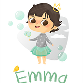 Pequeña Emma. Traditional illustration project by Marian Alhama - 08.22.2017