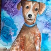 Mi Proyecto del curso: Técnicas modernas de Acuarela. Mi perrita Grova. Un progetto di Belle arti di Carmen - 10.09.2017