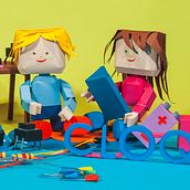 Papercraft para Everis. Traditional illustration, and Paper Craft project by Youder - 09.12.2017