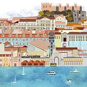 Ilustración Lisboa . % Chema Pedrosa tarafından hazırlanan Mimarlık, Çizim, Grafik Tasarım, Geleneksel illüstras, on, Vektör İllüstras, Ve onu projesi - 11.13.2018