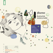 Diurno, Festival de Música Indie | Proyecto final para la carrera de Diseño Gráfico, UBA.. Un proyecto de Diseño gráfico e Ilustración tradicional de Lucía Barrón - 22.11.2015