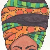 Turbante con arte (libretas de carton reciclado y pintadas a mano). Arts, Crafts, Design, Traditional illustration, and Painting project by Greenedur - 09.24.2017