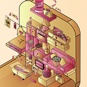 Micromundo 2.0 / la era del estudiante. Traditional illustration, and Vector Illustration project by Marta Rivera - 10.02.2017
