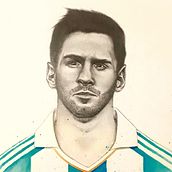 Messi argentina y el mundial. Un progetto di Belle arti, Design, Graphic design, Illustrazione tradizionale, Pittura e Ritocco fotografico di Juan Jose Tibaldo - 11.10.2017
