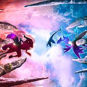 Matte Painting - Lucha de criaturas. Traditional illustration project by rafibema - 10.11.2017