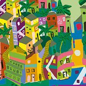 Mapa Ilustrado de Río de Janeiro.. Un proyecto de Ilustración tradicional de Mercurial Indigo - 17.10.2017