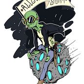 Aliens on the storm tee Ein Projekt aus dem Bereich Vektorillustration von Daniel Merino - 12.09.2017