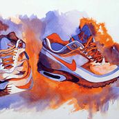 Zapatos. Traditional illustration, Fine Arts, Shoe Design, and Painting project by Kandra Aguilera García - 10.20.2017