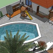 Casa y jardin con piscina. Un proyecto de 3D y Arquitectura de Nedelcho - 21.10.2017