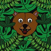 Happy hidding Bear. Character Design, Traditional illustration, and Vector Illustration project by Mercedes Torres - 07.31.2017