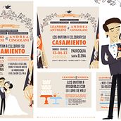 Our wedding invitations design . % Andrea Cingolani tarafından hazırlanan Karakter Tasarımı, Geleneksel illüstras, on, Vektör İllüstras, Ve onu projesi - 04.11.2013
