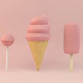 3D Ice creams & lollypop. 3D, Design, and Motion Graphics project by Rebeca G. A - 10.27.2017