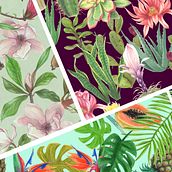 Estampados refrescantes y totalmente artesanales  . Pattern Design, and Traditional illustration project by Débora Baselga - 08.30.2017