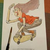  POSTALES - SKATEBOARD GIRLS. Un proyecto de Ilustración tradicional de pedro parrilla - 05.11.2017