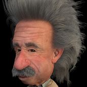 Einstein!. Projekt z dziedziny 3D, Projektowanie postaci, Trad, c i jna ilustracja użytkownika Miguel A. López Estañol - 07.03.2017
