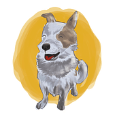 Happy Dog. Traditional illustration project by Miguel Sánchez - 11.07.2017