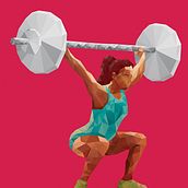 Barbell snatch heroine. Product Design, and Vector Illustration project by Jenn Scarlett - 02.06.2015