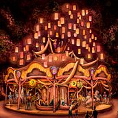 Tangled's Lanterns Festival Carousel. . Architecture, Art Direction, Interior Design, and Set Design project by David Pizarro - 12.14.2016