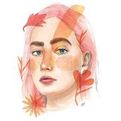 Proyecto Final Restrato Ilustrado con acuarela. Ilustração tradicional projeto de Brenda Rojas - 30.11.2017