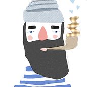 Fisherman - Proyecto personal. Projekt z dziedziny Trad, c i jna ilustracja użytkownika Cristina Piriz - 21.05.2017