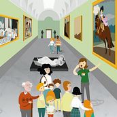 Ilustración material didáctico para el Museo Nacional Del Prado. El Prado en Familia. Un proyecto de Ilustración tradicional e Ilustración vectorial de Marta Jiménez - 28.11.2017