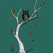 Búho . Ilustração tradicional projeto de Camila Díaz Riquelme - 06.11.2017