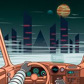 Retrowave art. Un proyecto de Diseño, Ilustración vectorial y Lettering de Julio López - 30.11.2017