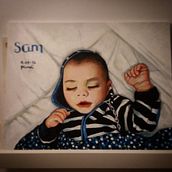 shhhhh .....Sam duerme....  ( acrílico). Un progetto di Pittura di Gema Albiol Otero - 30.11.2017