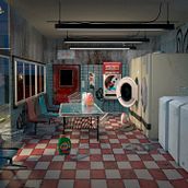 Lavandería Tekkonkinkreet. 3D project by Astrid Mayor - 12.01.2017