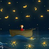 El pescador de estrellas. . Un proyecto de Diseño de personajes e Ilustración tradicional de Casandra Ibarra Castro - 01.12.2017