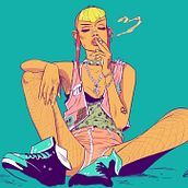 Punk girl. Un projet de Art urbain, Conception de personnages, Illustration traditionnelle et Illustration vectorielle de Leidy Chaux - 19.09.2017