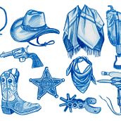 Western Props. Un projet de Animation, Cinéma, Cinéma, vidéo et télévision, B, e dessinée, Design , Conception de chaussures, Création d'accessoires, Conception de personnages, Création de costumes, Scénographie, Illustration traditionnelle, Illustration vectorielle, Papercraft , et Peinture de Leidy Chaux - 21.08.2016