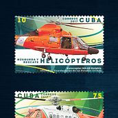 Helicópteros. Sello postal. Graphic Design, and Traditional illustration project by Roberto Roiz - 05.07.2017