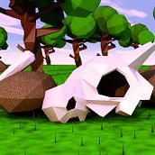 Proyecto Cubone Low Poly. 3D project by Claudio Nuñez - 12.08.2017