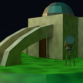 Observatorio Andacollo Collowara Low Poly . 3D project by Claudio Nuñez - 12.08.2017