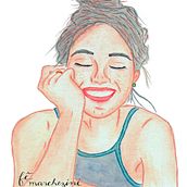 Mi Proyecto del curso: Retrato ilustrado en acuarela - "Chica Sonriente / Smiling Girl". Traditional illustration project by Fernanda Marchezini - 03.29.2018