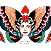 Tattoo Flashes. Fine Arts, Traditional illustration, and Painting project by Andrea Alonso Alcobendas - 12.15.2017