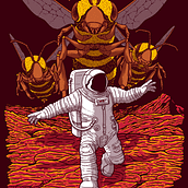 Killer Bees on Mars Ein Projekt aus dem Bereich Traditionelle Illustration von JCMaziu - 15.12.2017