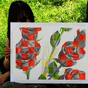 Cuadrícula (serie) grafito y lápiz de color. Fine Arts, and Traditional illustration project by Maria Peix - 01.29.2018