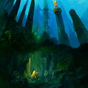 Sea environment . Artes plásticas, Design de jogos, Ilustração tradicional, e Paisagismo projeto de Marta D. Portgas - 01.02.2018
