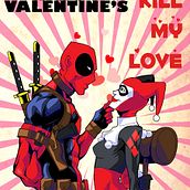 Harley Quinn y Deadpool San Valentin. Character Animation, Comic, Design, and TV project by Alexandra Vallenilla - 02.10.2017